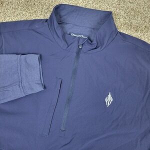Straight Down Mens XL Blue Performance Stretch Golf Quarter Zip
